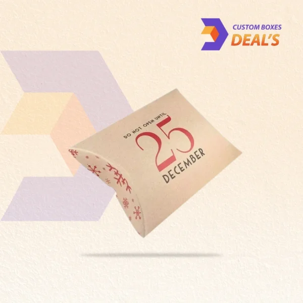 Brown kraft pillow gift boxes with logo
