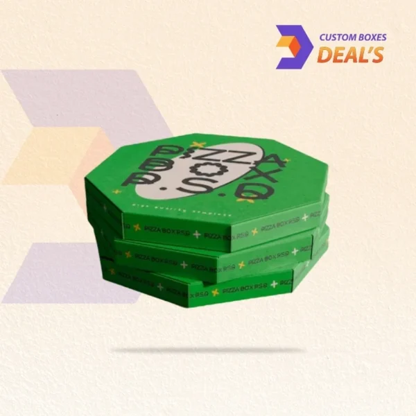 Durable custom octagon-shaped pizza boxes with secure lid for safe pizza delivery
