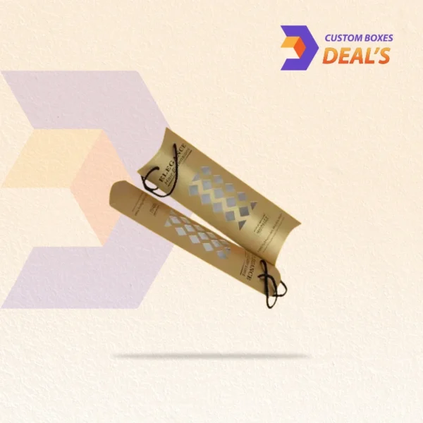 Elegant pillow packaging for hair extensions with logo