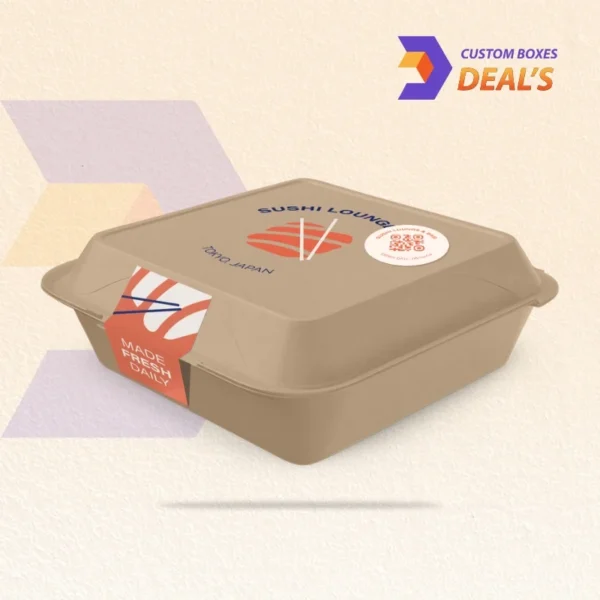 Durable custom clamshell boxes for hot and cold food items