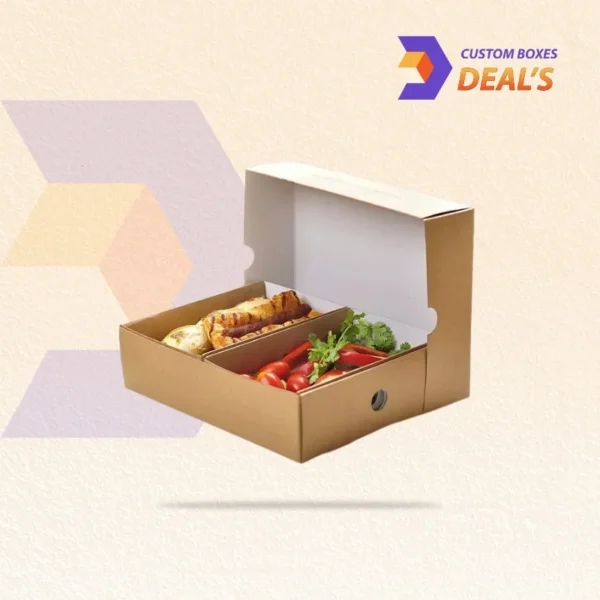Durable kraft custom food boxes for hot and cold meals