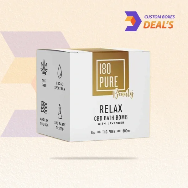 Eco-friendly CBD bath bomb boxes with logo