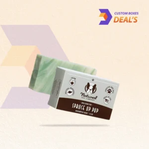 Eco-friendly dog soap packaging with logo