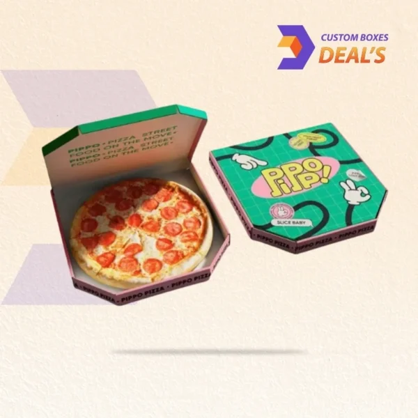 Natural brown kraft pizza box with foldable lid for organic food brands
