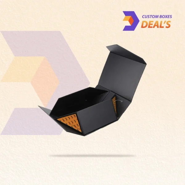 Matte black collapsible rigid packaging boxes for premium electronics