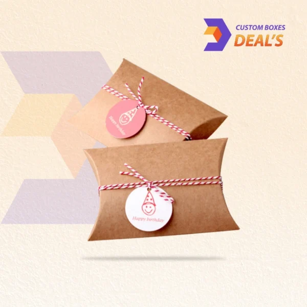 Personalized kraft pillow boxes wholesale