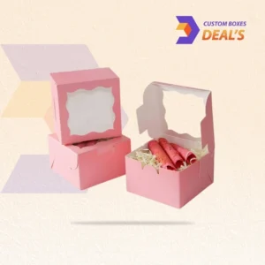Elegant pink bakery box for cakes and pastries