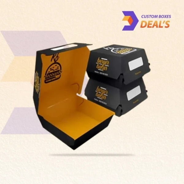 Printed custom burger boxes with brand logo