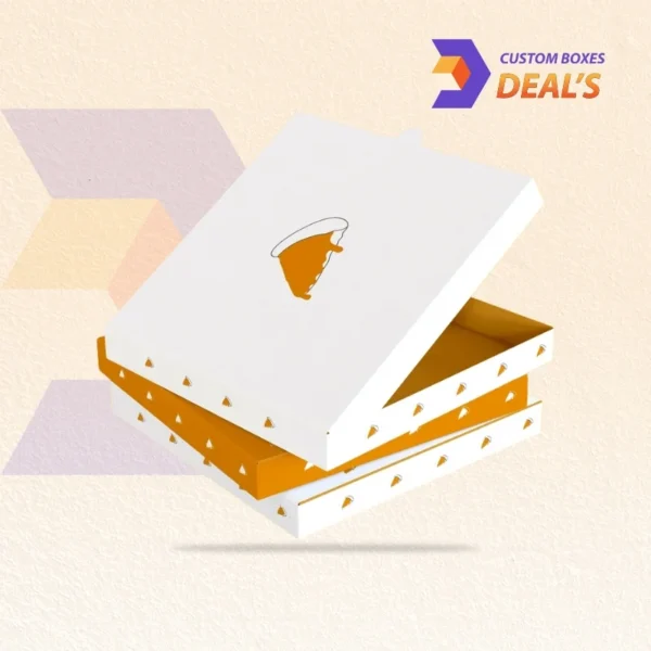 Custom printed white pizza box with logo for restaurants
