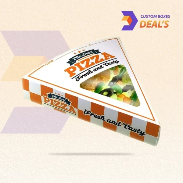 Stackable F-flute pizza window boxes for delivery and storage