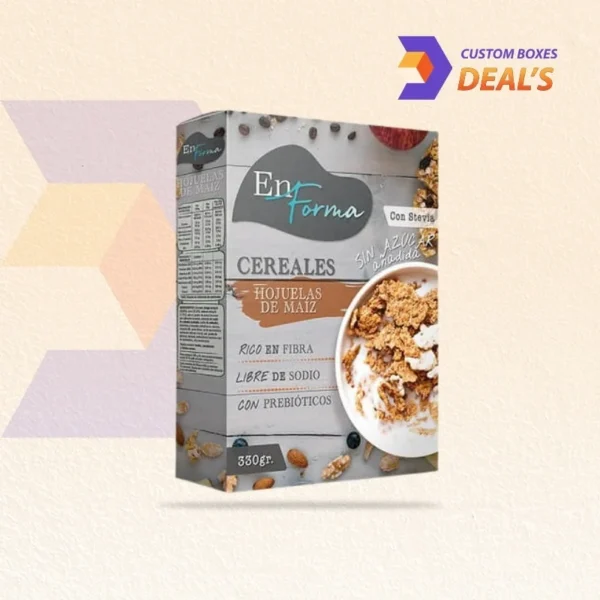 Sturdy cardboard cereal boxes for food packaging
