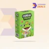 colorful frog cereal box displayed in grocery cereal aisle