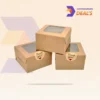 kraft style bakery packaging box with transparent top window