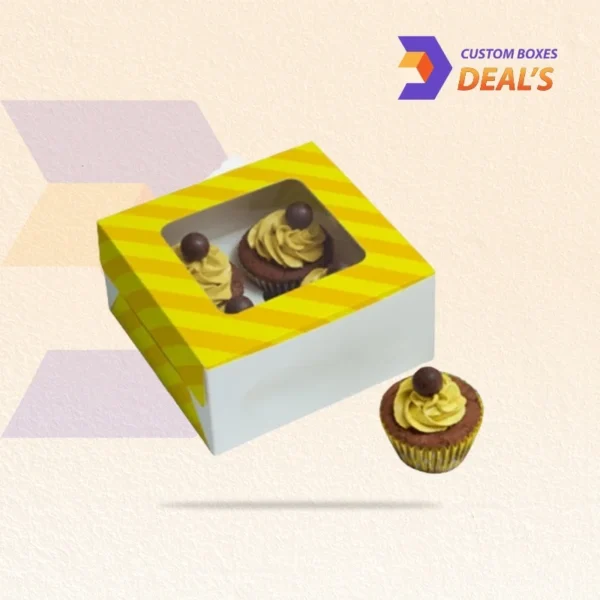 pastry packaging box featuring a window for product visibility