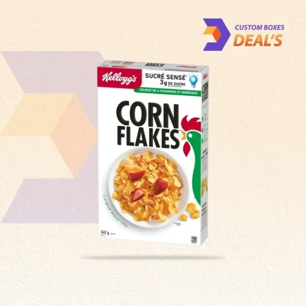 organic labeled corn flakes cereal box