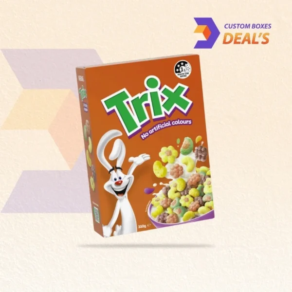 playful Trix cereal packaging for morning breakfast