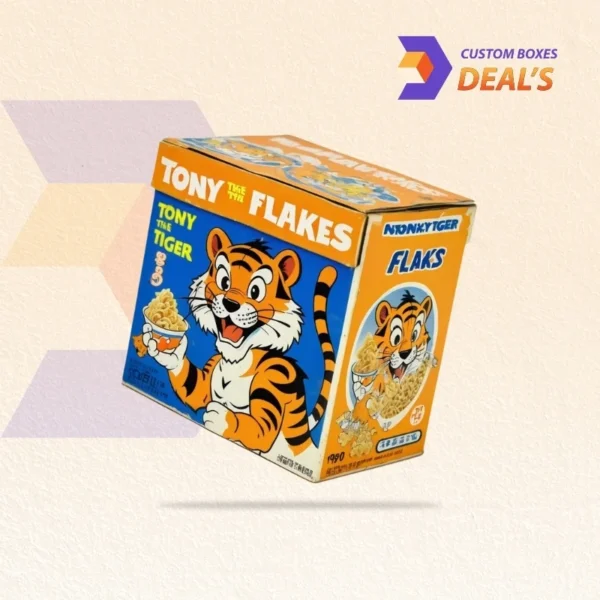 animal mascot cereal branding with energetic tiger design