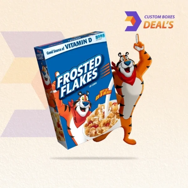 kids breakfast cereal box featuring bold tiger mascot artwork