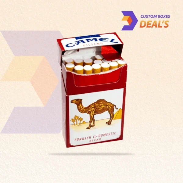 camel style cigarette box packaging with classic desert theme