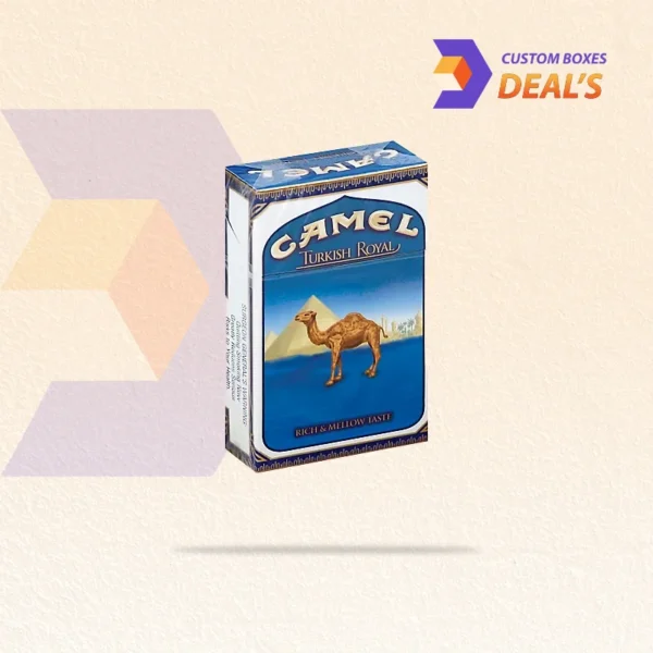 cigarette box artwork featuring camel themed design elements