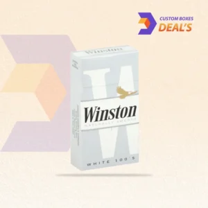 Empty white cigarette box ready for retail or personal use in USA