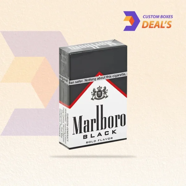 luxury black cigarette box front panel with minimal typography
