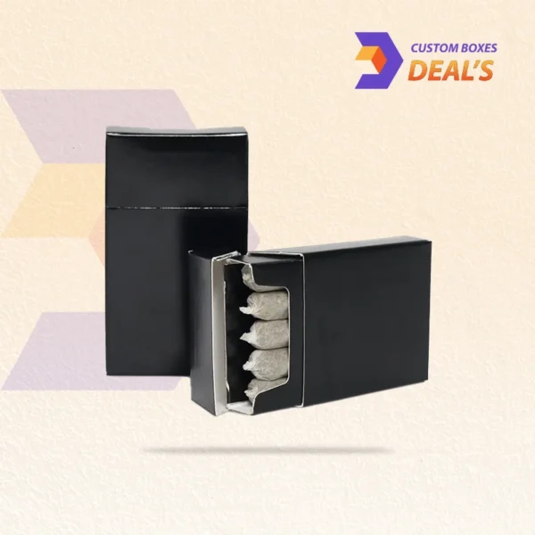 matte black cigarette box packaging with sleek premium look