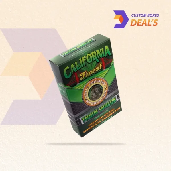 organic style herbal cigarette box with botanical graphics