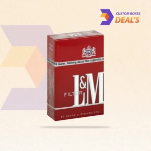 close-up of red cigarette box print and finish texture