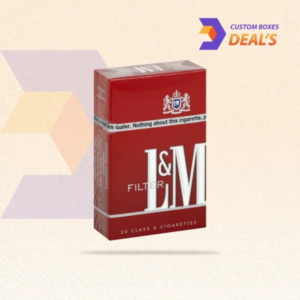 close-up of red cigarette box print and finish texture