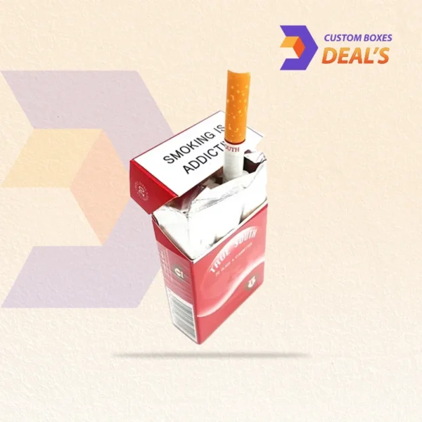 Multiple small cigarette boxes stacked together for display in USA