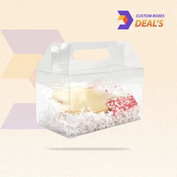 clear gable box for displaying cookies and baked treats
