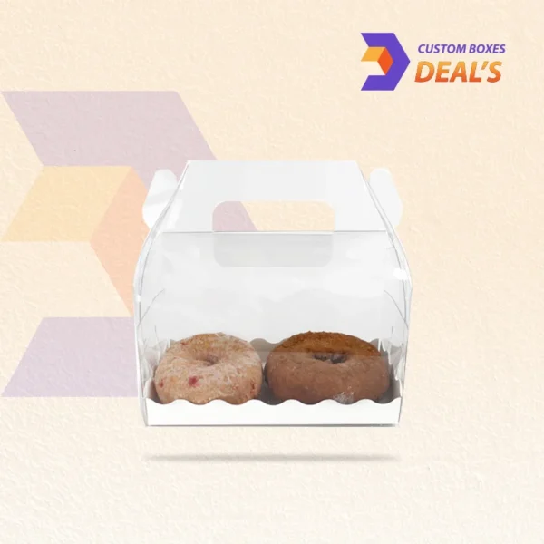 clear gable gift box with see-through panel for product display