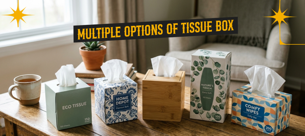 Multiple Options of Tissue Box Dimensions In A Single Table