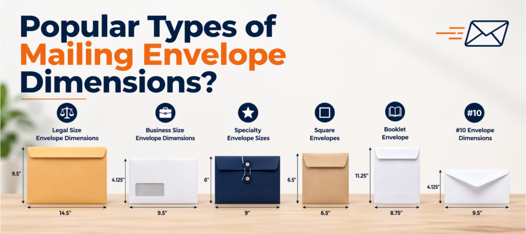 Popular Types of Mailing Envelope Dimensions