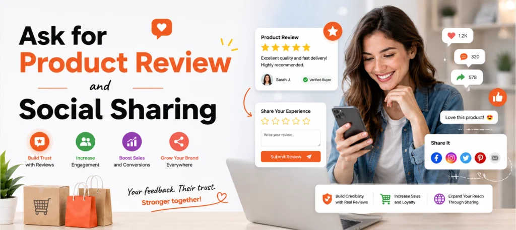 Ask for Product Review and Social Sharing
