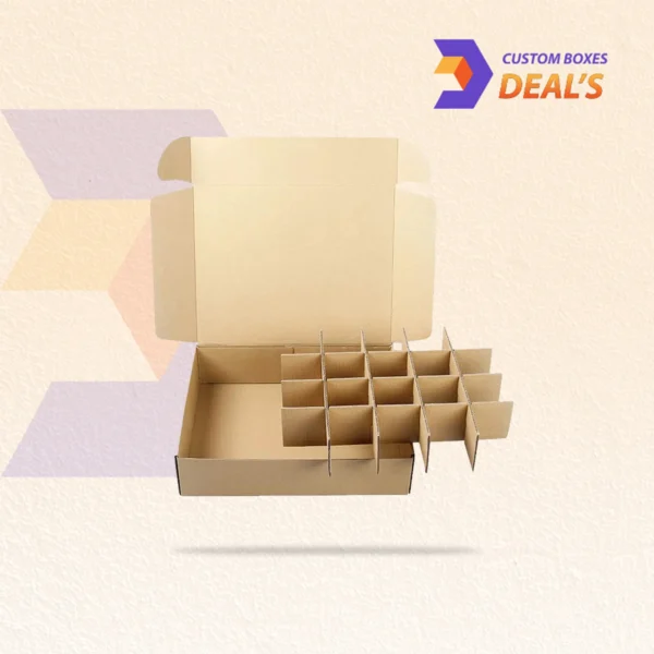Cardboard packaging boxes with dividers for product protection