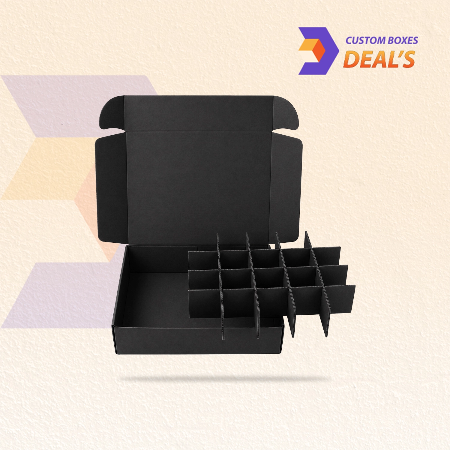 Custom cardboard divider inserts for organised packaging boxes
