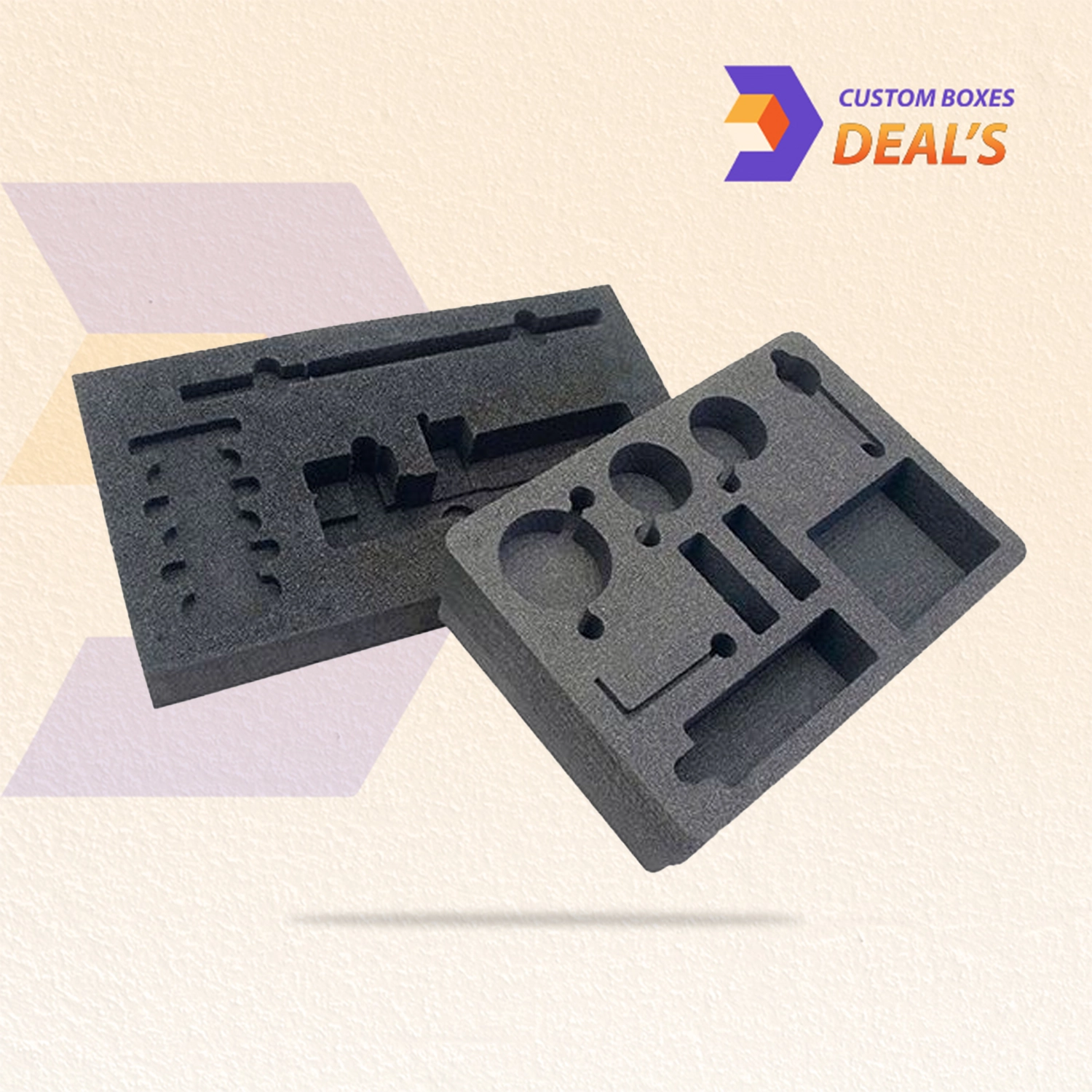 Custom foam inserts for boxes with precise cutouts for safe and professional product packaging
