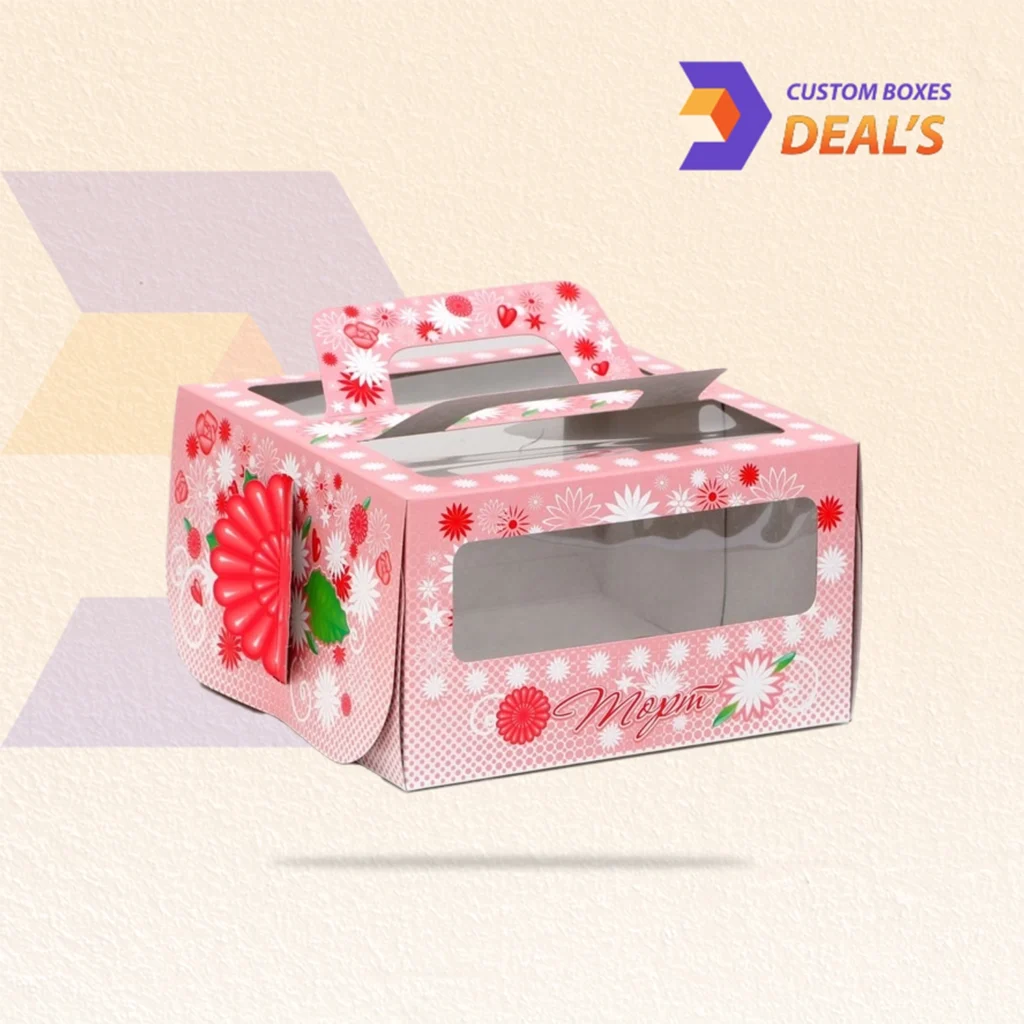Personalized cake packaging boxes with a stylish and durable design.