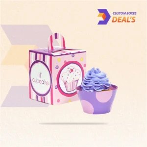 Custom individual cupcake boxes with custom logo printing for bakeries and dessert brands