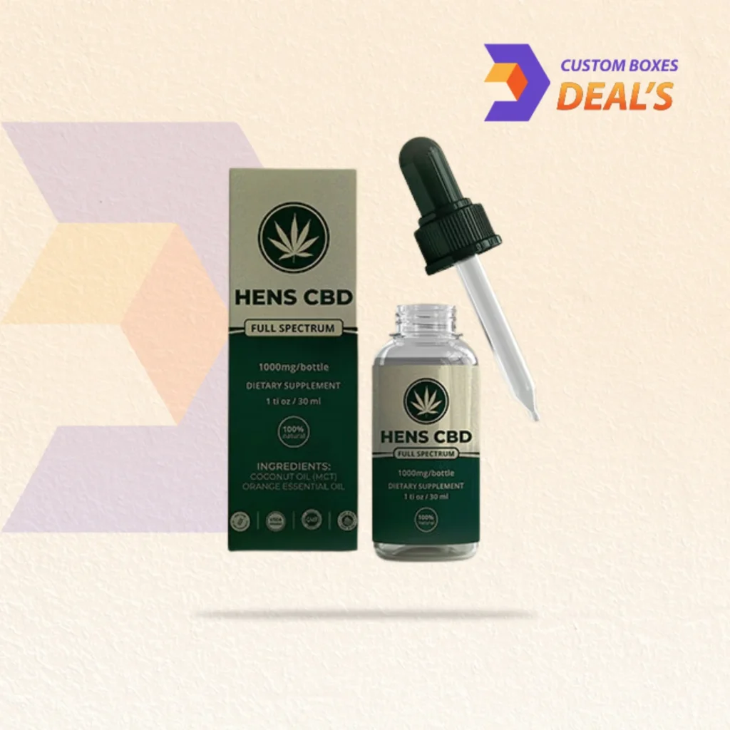 1 Oz CBD Oil Boxes with premium packaging design for CBD oil bottle products