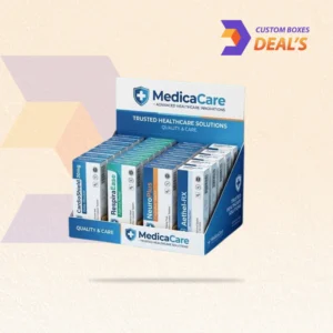 Wholesale pharmaceutical display boxes with branding.