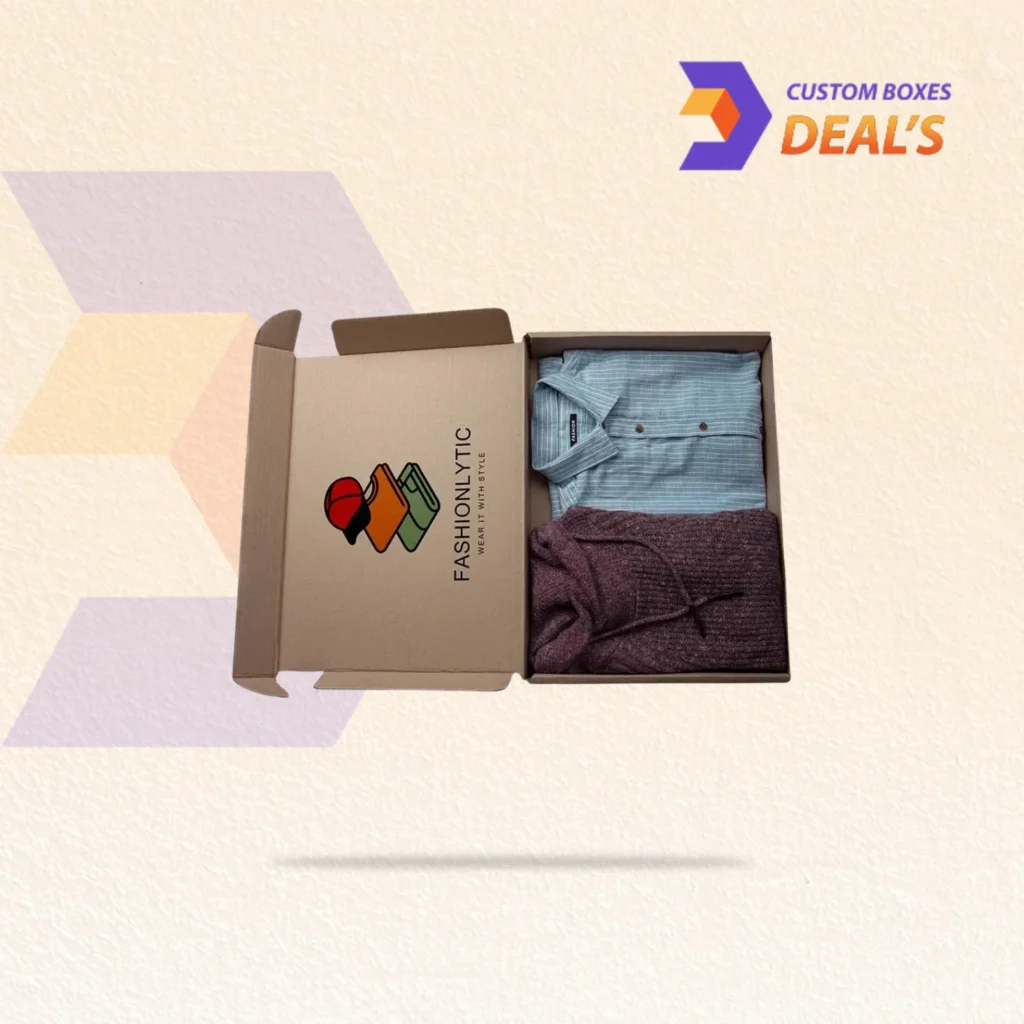 Custom subscription clothing mailer boxes designed to deliver apparel products with secure and stylish packaging.