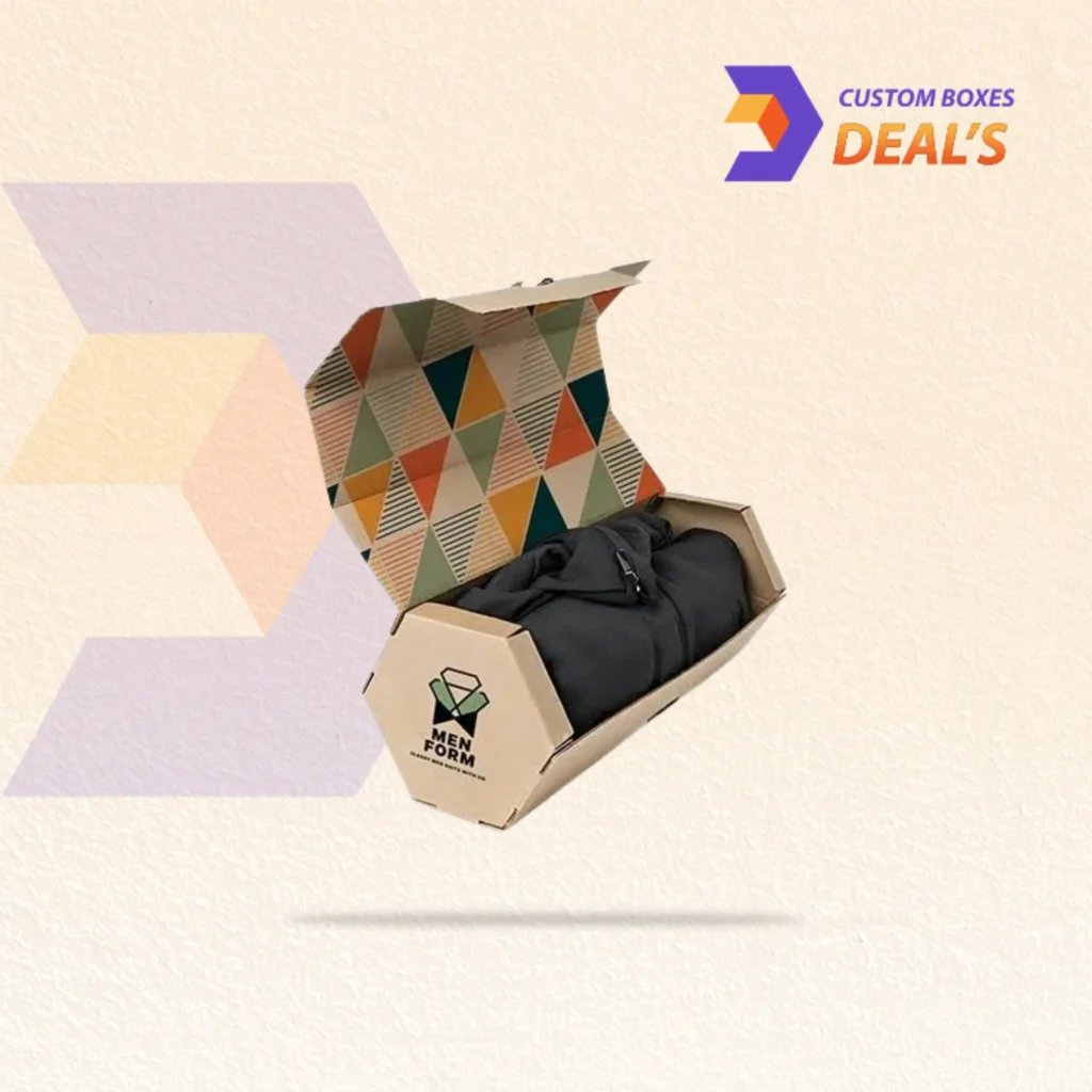 Custom sportswear boxes designed to provide secure packaging and a professional presentation for athletic clothing products.