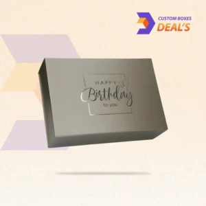 Birthday gift boxes with colorful designs for presents, celebrations, and special occasion packaging.