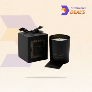 Black candle box with a sleek matte finish for premium jar candle presentation