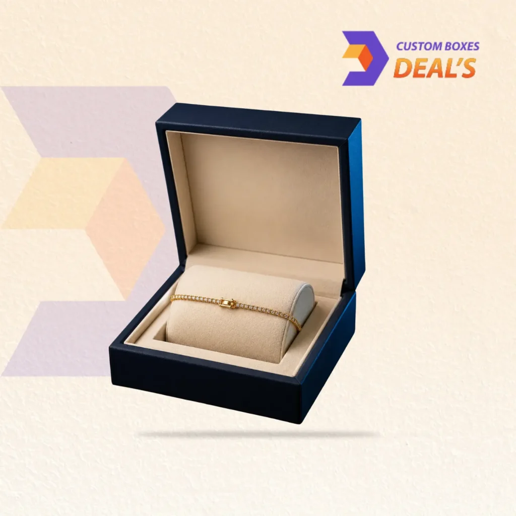 Stylish bracelet display boxes designed to showcase bracelets beautifully while keeping them protected.