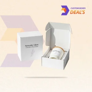 Branded candle box with custom logo printing for professional retail presentation