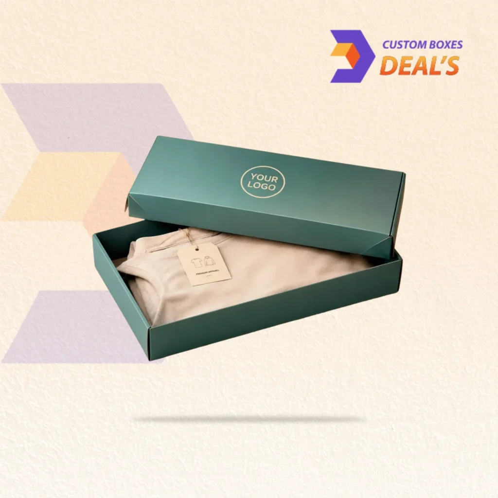Custom children clothing packaging designed to protect kids' apparel with a stylish and professional presentation.